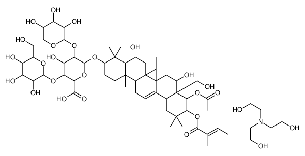 (2S,3S,5R,6R)-6-[[(3S,4S,6aR,6bS,8R,8aR,9R,10R,14bR)-9-acetyloxy-8-hydroxy-4,8a-bis(hydroxymethyl)-4,6a,6b,11,11,14b-hexamethyl-10-(2-methylbut-2-enoyloxy)-1,2,3,4a,5,6,7,8,9,10,12,12a,14,14a-tetradecahydropicen-3-yl]oxy]-4-hydroxy-3-[(2S,3R,4S,5S,6R)-3,4 Structure