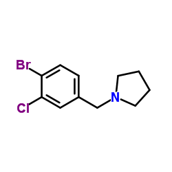 1-[(4-Bromo-3-chlorophenyl)methyl]-pyrrolidine结构式