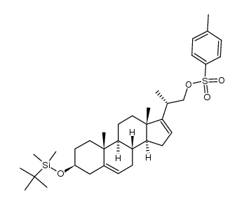 (S)-2-((3S,8R,9S,10R,13S,14S)-3-((tert-butyldimethylsilyl)oxy)-10,13-dimethyl-2,3,4,7,8,9,10,11,12,13,14,15-dodecahydro-1H-cyclopenta[a]phenanthren-17-yl)propyl 4-methylbenzenesulfonate结构式