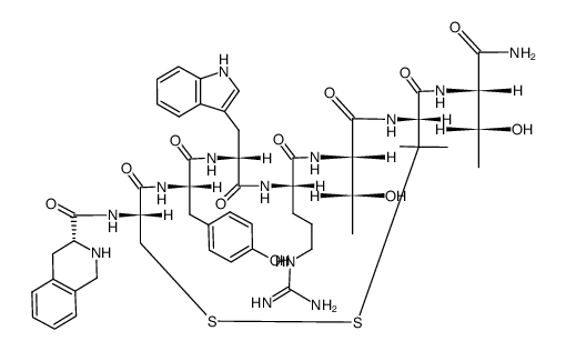 H-D-Tic-c[Cys-Tyr-D-Trp-Arg-Thr-Pen]-Thr-NH2 Structure