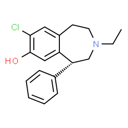 (5R)-2,3,4,5-Tetrahydro-8-chloro-3-ethyl-5α-phenyl-1H-3-benzazepin-7-ol structure