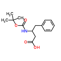 3-[(叔丁氧羰基)氨基]-4-苯基丁酸结构式