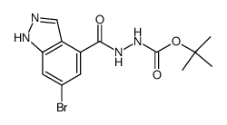 1,1-dimethylethyl 2-[(6-bromo-1H-indazol-4-yl)carbonyl]hydrazinecarboxylate Structure