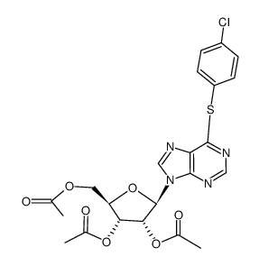 6-S-(4-Chlorophenyl)-6-thio-inosine 2',3',5'-Triacetate结构式