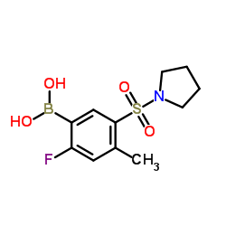 (2-fluoro-4-methyl-5-(pyrrolidin-1-ylsulfonyl)phenyl)boronic acid Structure