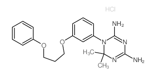 1,3,5-Triazine-2,4-diamine,1,6-dihydro-6,6-dimethyl-1-[3-(3-phenoxypropoxy)phenyl]-, hydrochloride (1:1) Structure