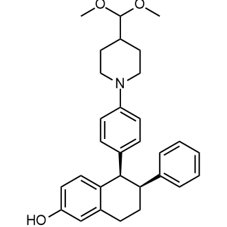 (5R,6S)-5-(4-(4-(二甲氧基甲基)哌啶-1-基)苯基)-6-苯基-5,6,7,8-四氢萘-2-醇图片