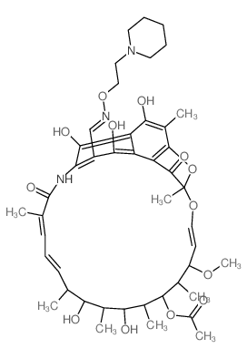 Rifamycin,3-[[[2-(1-piperidinyl)ethoxy]imino]methyl]- (9CI)结构式