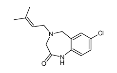 7-chloro-4-(3-methylbut-2-enyl)-3,5-dihydro-1H-1,4-benzodiazepin-2-one Structure