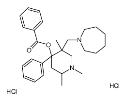 [5-(azepan-1-ylmethyl)-1,2,5-trimethyl-4-phenylpiperidin-4-yl] benzoate,dihydrochloride Structure