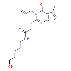 2-[(3-Allyl-5,6-dimethyl-4-oxo-3,4-dihydrothieno[2,3-d]pyrimidin-2-yl)sulfanyl]-N-[2-(2-hydroxyethoxy)ethyl]acetamide Structure