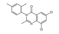 6,8-dichloro-3-(2,4-dimethylphenyl)-2-methylquinazolin-4-one结构式