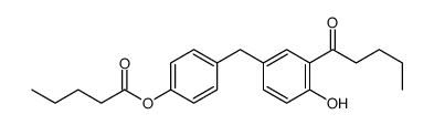 Pentanoic acid 4-[[4-hydroxy-3-(1-oxopentyl)phenyl]methyl]phenyl ester结构式