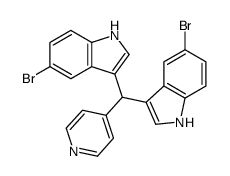 5-bromo-3-[(5-bromo-1H-indol-3-yl)-pyridin-4-ylmethyl]-1H-indole结构式