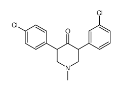 3-(3-chlorophenyl)-5-(4-chlorophenyl)-1-methylpiperidin-4-one结构式