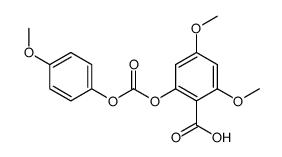 2,4-dimethoxy-6-(((4-methoxyphenoxy)carbonyl)oxy)benzoic acid Structure