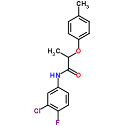 N-(3-Chloro-4-fluorophenyl)-2-(4-methylphenoxy)propanamide结构式