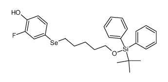 2-fluoro-4-[5-(tert-butyldiphenylsilanyloxy)-pentylselanyl]-phenol结构式