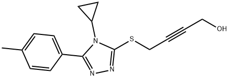 4-{[4-cyclopropyl-5-(4-methylphenyl)-4H-1,2,4-triazol-3-yl]thio}-2-butyn-1-ol结构式