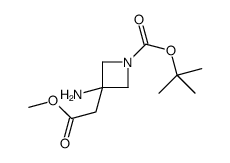 tert-butyl 3-amino-3-(2-methoxy-2-oxoethyl)azetidine-1-carboxylate structure