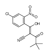 (2Z)-2-[(4-chloro-2-nitrophenyl)-hydroxymethylidene]-4,4-dimethyl-3-oxopentanenitrile结构式