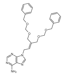 9-[4-[(benzyloxy)methoxy]-3-[[(benzyloxy)methoxy]methyl]but-2-enyl]adenine Structure