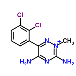 3,5-Diamino-6-(2,3-dichlorophenyl)-2-methyl-1,2,4-triazin-2-ium结构式