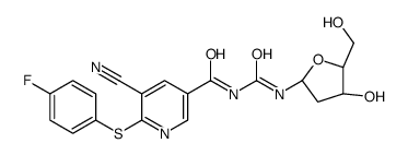 5-氰基-6-(4-氟苯基硫代)-N-((2R,4S,5R)-4-羟基-5-(羟基甲基)四氢呋喃-2-基氨基甲酰)烟酰胺结构式