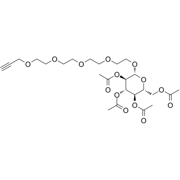 Propargyl-PEG4-tetra-Ac-beta-D-glucose Structure