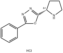 (S)-2-phenyl-5-(pyrrolidin-2-yl)-1,3,4-oxadiazole hydrochloride Structure