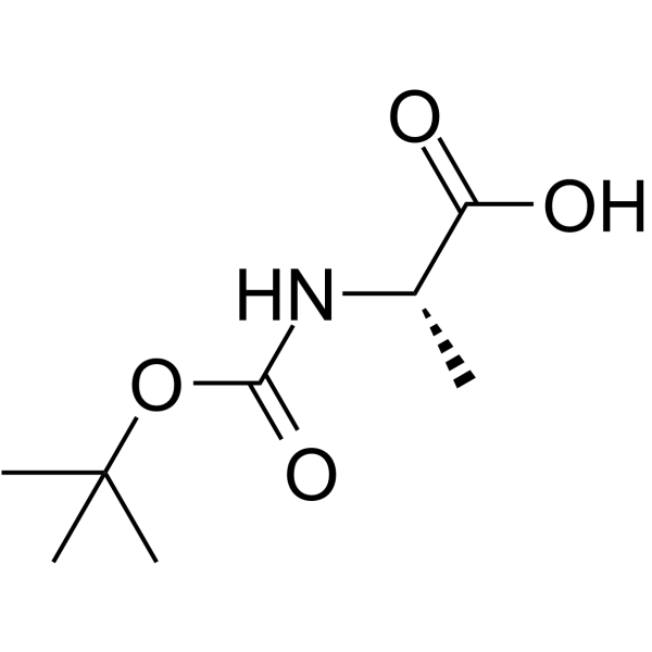 N-(tert-Butoxycarbonyl)-L-alanine Structure