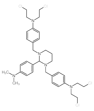 Benzenamine,4,4'-[[2-[4-(dimethylamino)phenyl]dihydro-1,3(2H,4H)-pyrimidinediyl]bis(methylene)]bis[N,N-bis(2-chloroethyl)-(9CI) picture