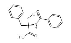 (S)-2-benzoylamino-2-benzyl-3-hydroxypropanoic acid Structure