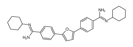 N'-cyclohexyl-4-[5-[4-(N'-cyclohexylcarbamimidoyl)phenyl]furan-2-yl]benzenecarboximidamide结构式