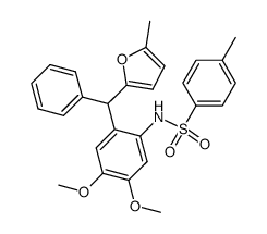 4-methyl-N-{4,5-dimethoxy-2-[(5-methylfuran-2-yl)(phenyl)methyl]phenyl}benzenesulfonamide结构式