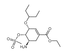 ethyl (3R,4S,5R)-5-amino-3-(1-ethylpropoxy)-4-methanesulfonyloxy-1-cyclohexene-1-carboxylate结构式