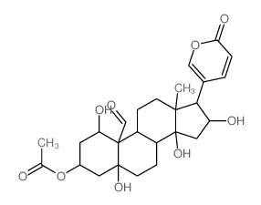 [10-formyl-1,5,14,16-tetrahydroxy-13-methyl-17-(6-oxopyran-3-yl)-2,3,4,6,7,8,9,11,12,15,16,17-dodecahydro-1H-cyclopenta[a]phenanthren-3-yl] acetate Structure