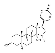 15α-chloro-3β,14-dihydroxy-5β,14β-bufa-20,22-dienolide结构式