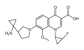 7-[(3R)-3-(1-aminocyclopropyl)pyrrolidin-1-yl]-1-[(1R,2S)-2-fluorocyclopropyl]-8-methoxy-4-oxoquinoline-3-carboxylic acid Structure