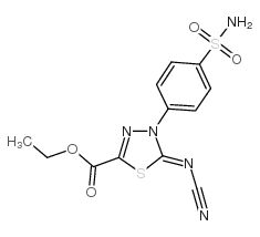 ethyl 5-cyanoimino-4-(4-sulfamoylphenyl)-1,3,4-thiadiazole-2-carboxylate结构式