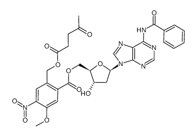 N6-benzoyl-5'-O-[2-(levulinyloxymethyl)-5-methoxy-4-nitrobenzoyl]-2'-deoxyadenosine结构式