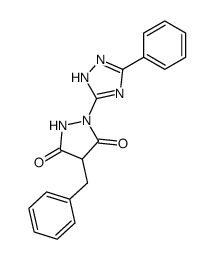 4-benzyl-1-(5-phenyl-1H-[1,2,4]triazol-3-yl)-pyrazolidine-3,5-dione结构式