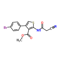 methyl 4-(4-bromophenyl)-2-[(cyanoacetyl)amino]thiophene-3-carboxylate结构式