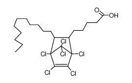 5-(1,4,5,6,7,7-Hexachloro-3-undecyl-bicyclo[2.2.1]hept-5-en-2-yl)-pentanoic acid结构式