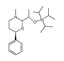 (6R)-2-((S)-1-triisopropylsilyloxyethyl)-3-methyl-6-phenyl-1,3-oxazinane Structure