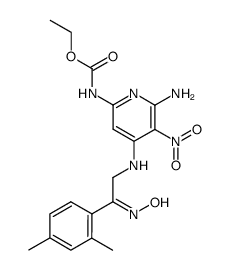 ethyl (6-amino-4-((2-(2,4-dimethylphenyl)-2-(hydroxyimino)ethyl)amino)-5-nitropyridin-2-yl)carbamate Structure