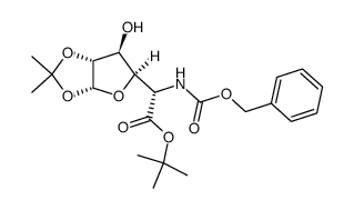 5-Benzyloxycarbonylamino-5-desoxy-1,2-O-isopropyliden-α-D-glucofuranuronsaeure(t-butyl)ester Structure