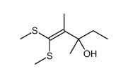 2,3-dimethyl-1,1-bis(methylsulfanyl)pent-1-en-3-ol Structure