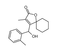 1-Oxaspiro(4.5)dec-3-en-2-one, 4-(hydroxy(2-methylphenyl)methyl)-3-met hyl- structure