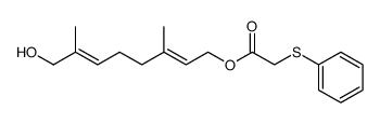 3,7-dimethyl-8-hydroxy-2(E),6(E)-octadienyl (phenylthio)acetate结构式